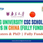 Nanjing University CSC Scholarship 2026 in China (Fully Funded)