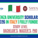 Sapienza University Scholarship 2026 in Italy | Fully Funded Guide