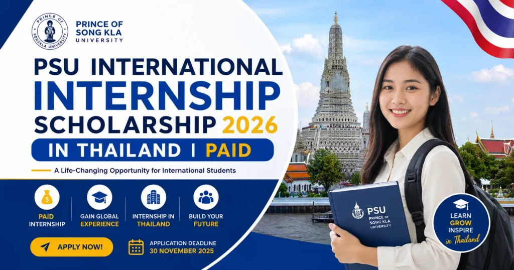 PSU International Internship Scholarship 2026 (Thailand)